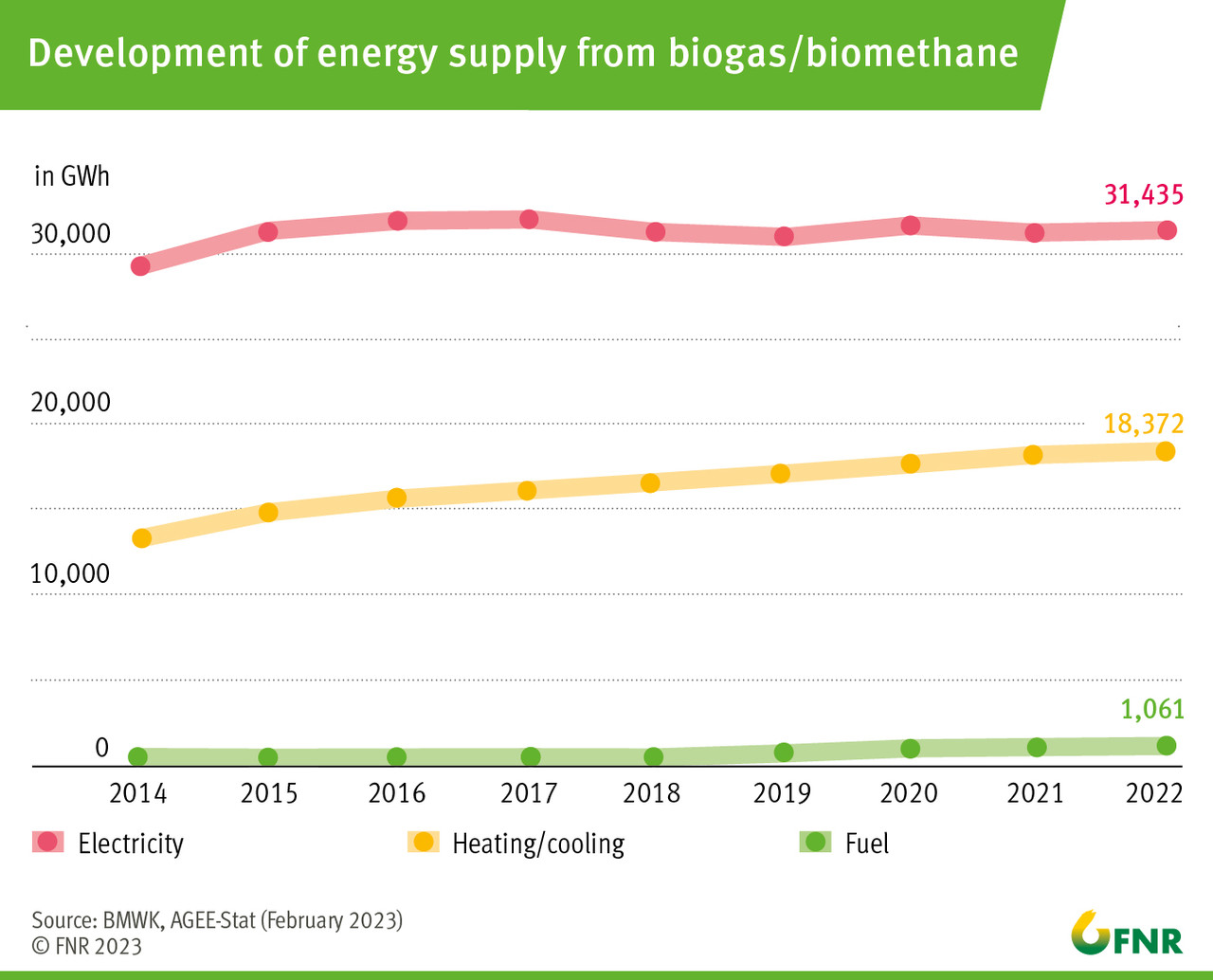 Energy supply from biogas